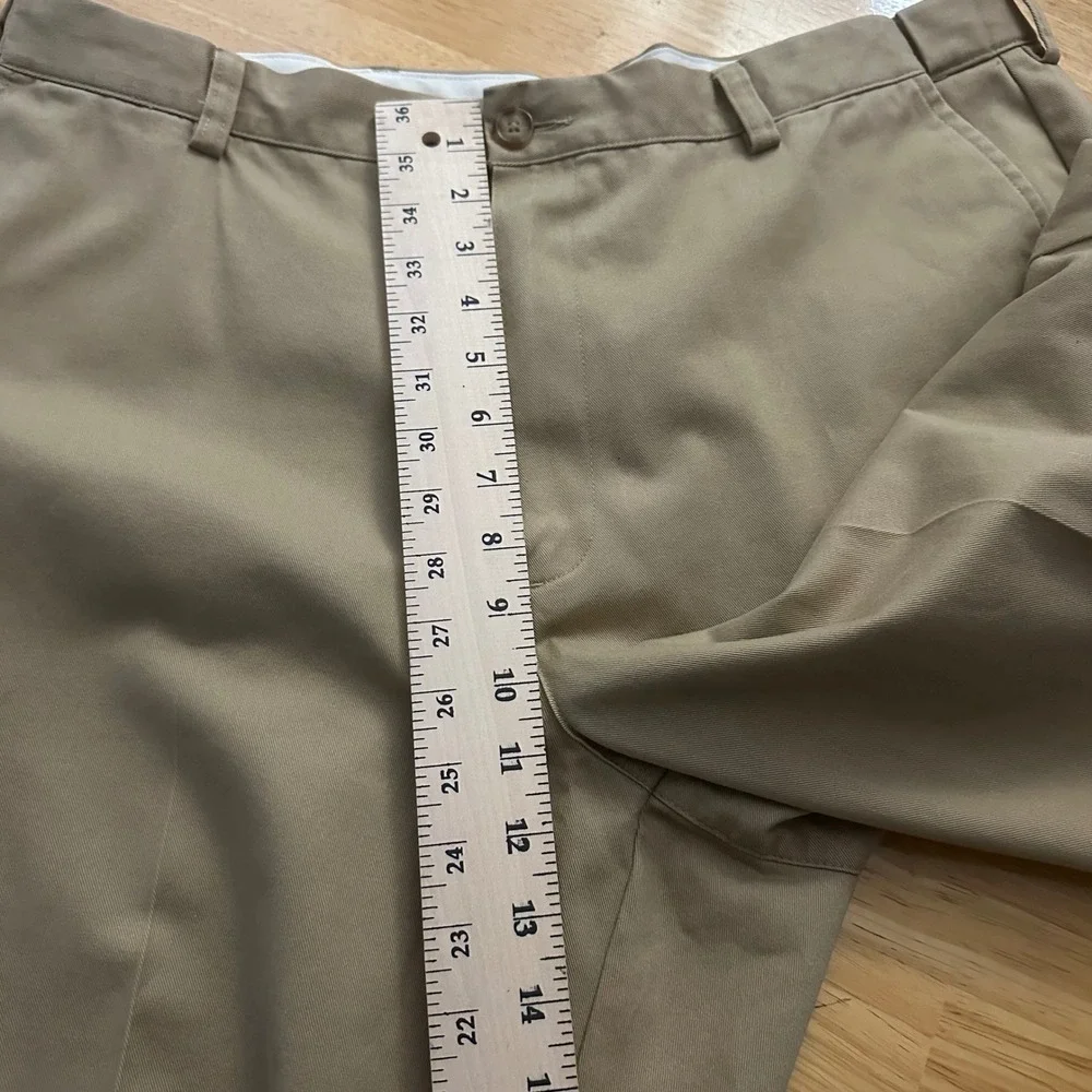 Vintage LLBean Comfort Waist Khaki Chino Pants Mens Size 38x29 Flat Front Cotton